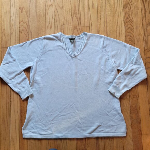 Eddie Bauer Light Blue V-Neck Sweater XL - Picture 3 of 4